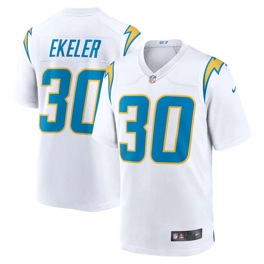 Men Los Angeles Chargers 30 Austin Ekeler Nike White Alternate Game NFL Jersey